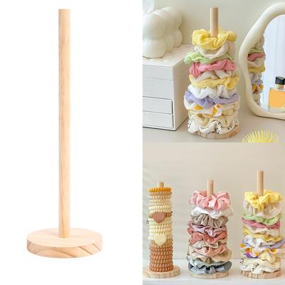 Büyük Ahşap Bileklik Tutucu Scrunchie ve Saç Bandı Saklama Rafı Kuaför Salonu veya Ev Kullanımı için Saç Aksesuarı Teşhir Standı