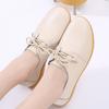 Spring New Genuine Leather Women's Shoes Lace-up Wedge Casual White Shoes Women's Soft Sole Work Shoes Round Toe Non-slip Single Shoes Women