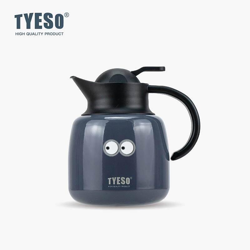 Tyeso 1000ML Pumpkin-Shaped Thermos Steel Insulated Tea Infuser Hot Cold Water Bottle Removable Infuser 304 Stainless Large Capacity with Eye Sticker