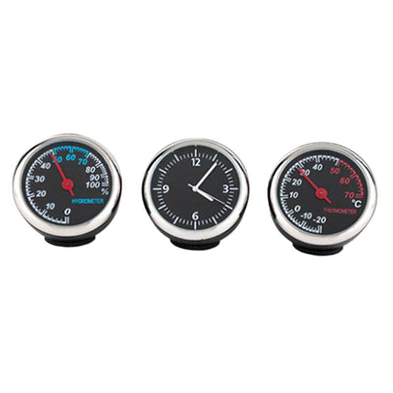 Mini Car Digital Clock Auto Thermometer Hygrometer Anti-slip Base Stable Automotive Accessory for Bumpy Road Driving