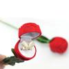 Unique Romantic Hot Flower Engagement Velvet Box Red Wedding Pendant Storage Gift Rose Ring Jewelry
