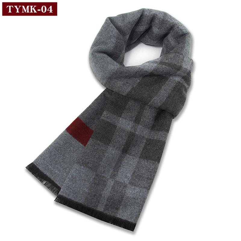 Luxury Scarf Man Winter Warm Wool Scarf for Men Cashmere Scarves Casual Plaid Male Long Pashmina Outdoor Shawls Man Muffler Gift