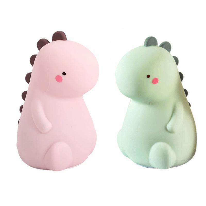 Rechargeable Dinosaur Silicone Night Light - Seven-Color Changing for Kids