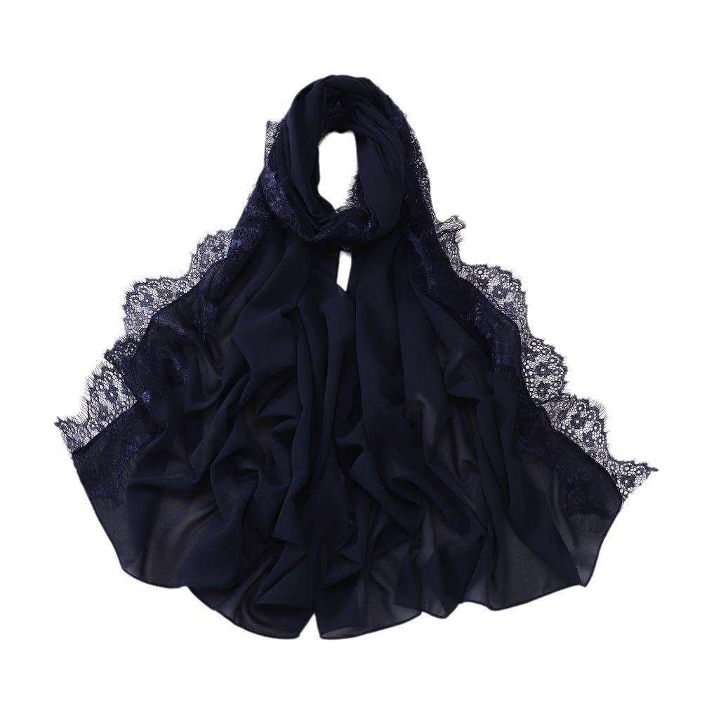 Solid Color Muslim Chiffon Jersey Hijab Soft Scarf Shawls Versatile Women Headscarf  Muslim