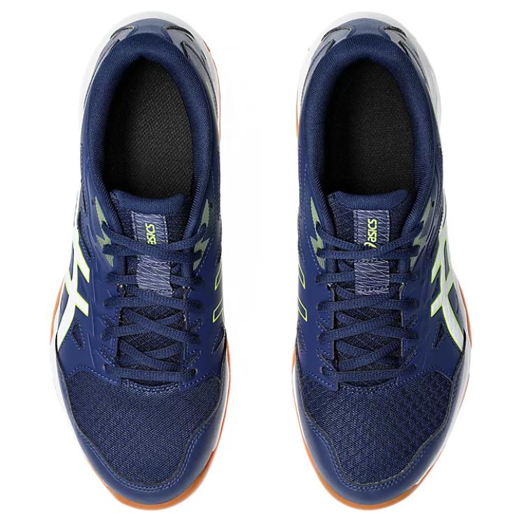 New Asics Gel Rocket 11 Low Top Training Shoes Unisex Blue Yellow 1073A065-403