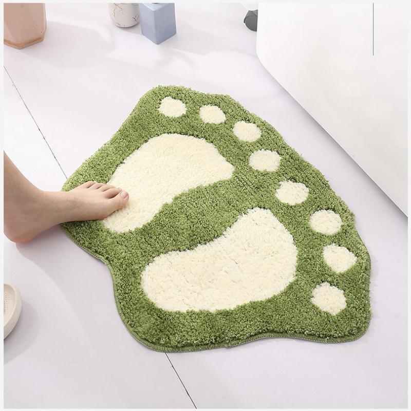 Cartoon Foot Shaped Toilet Mat Absorbent Non-Slip Mats Comfortable Resistant Carpet Washable Household Door Pads Nordic Style Thickened Bathroom Mat