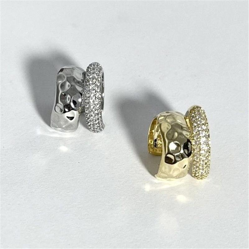 Fashion Zircon Double-layer Ear Cuff No Piercing Earring  2026 Trendy Punk Unique Metal Geometric Ear Clip for Women Jewelry