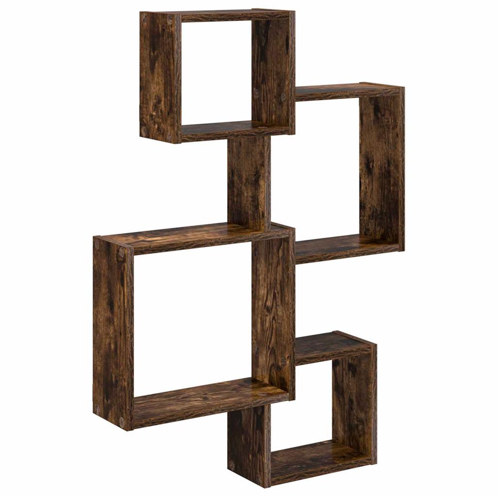 Wall Mounted Cube Shelves Wall Bracket Brown 64 x 13.5 x 91.5 cm