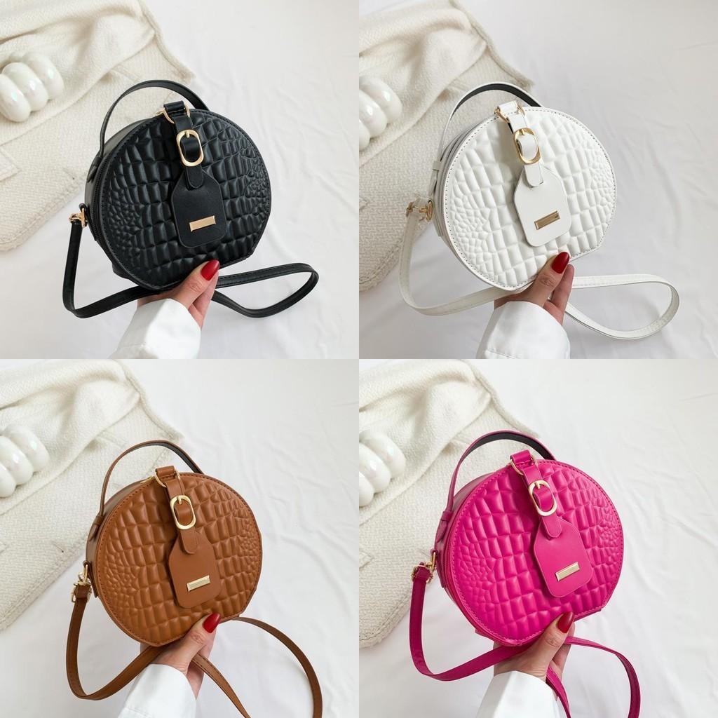Summer 2023 New Arrival Women's Round Bags Multiple Colors With Inner Pocket