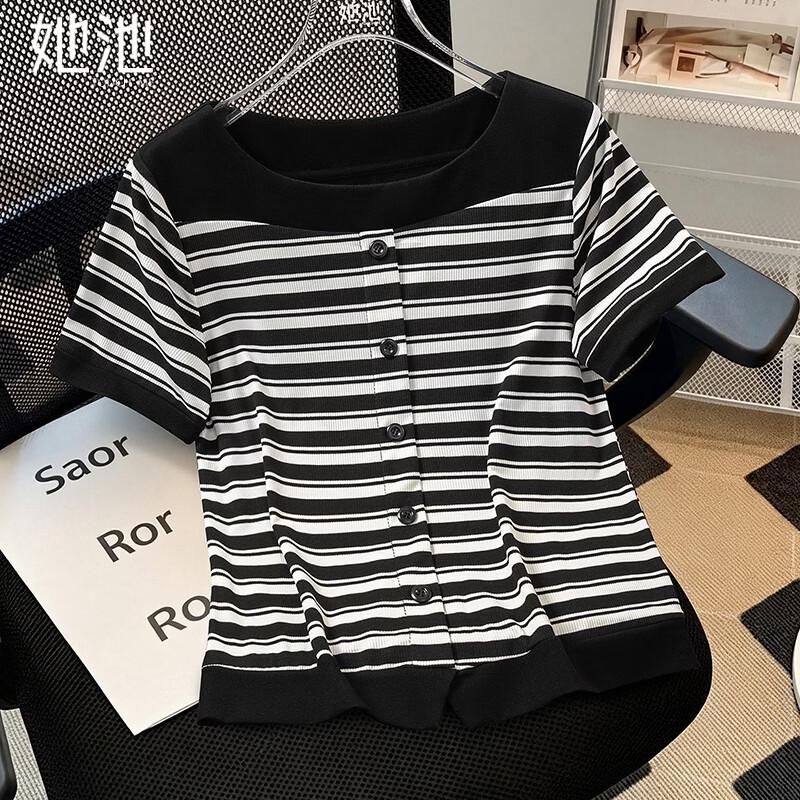 Women s Colorblock Striped Short-Sleeve T-Shirt XL
