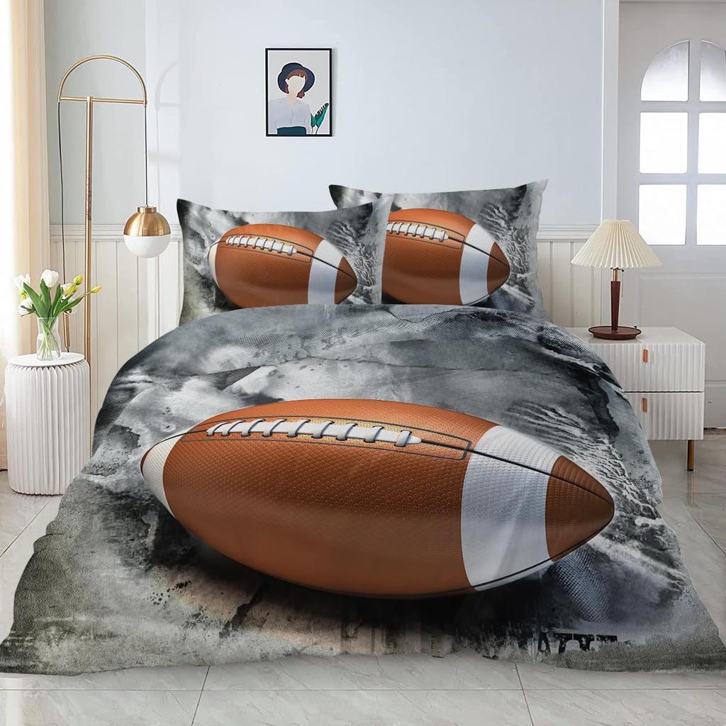 Rugby American Football Sports Quilt Cover Bedding 3D Printing Three-Piece Home Textile