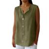 Women's Fashion Color Button Summer Loose V-neck Sleeveless Casual T-shirt Vest Top