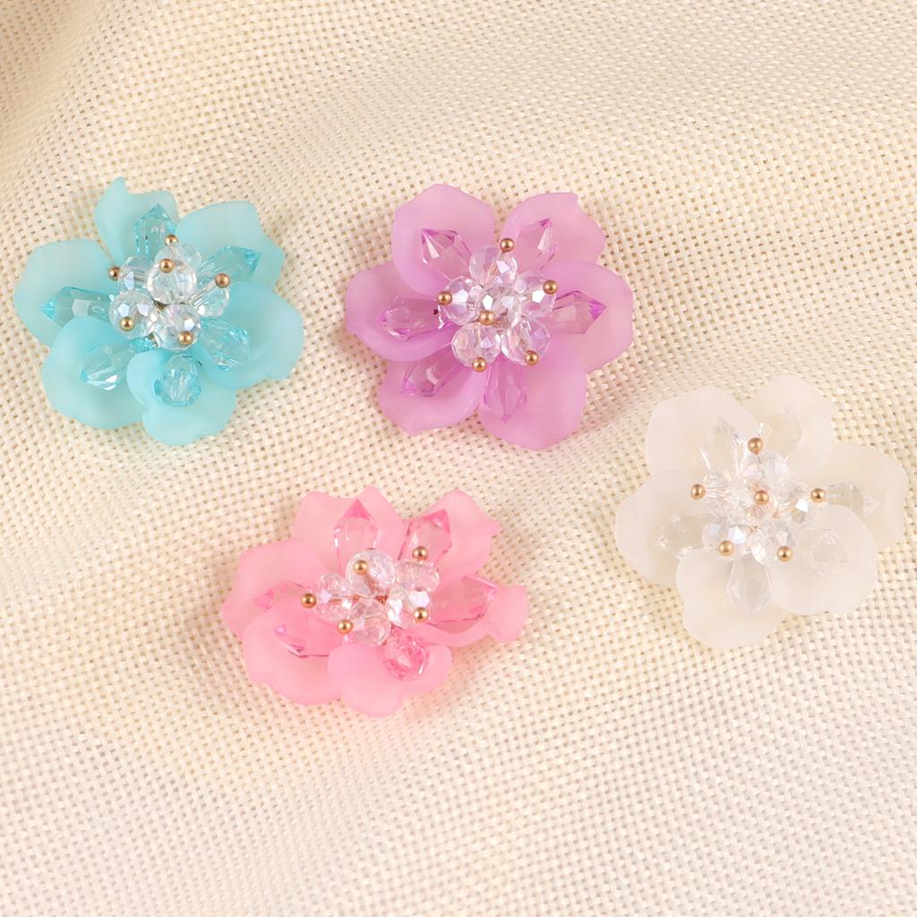 2 Stück zum Aufnähen Blume Rose Perle Kristall Peta Floraler Aufnäher für Kleidung, Hüte, Taschen, Haarspangen, DIY Dekorationszubehör
