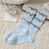Women's Spring and Autumn Black Fungus Lace Boneless Mid Tube Pile Socks
