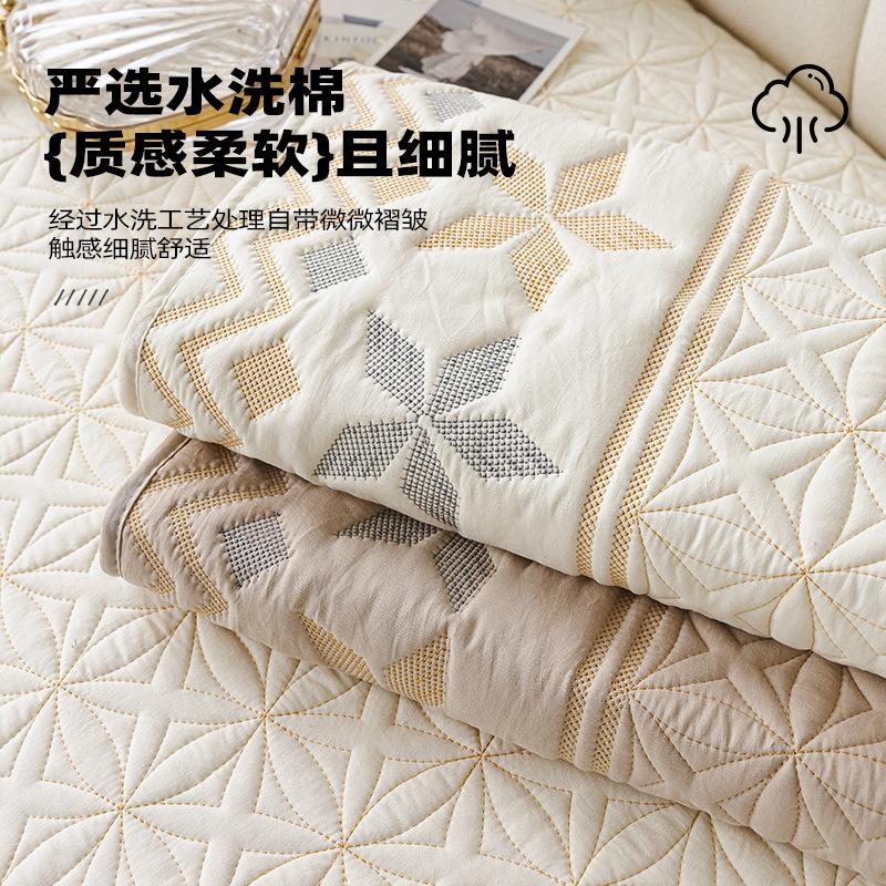 Four Seasons Sofa Cushion Pure Cotton Washed Non-Slip Simple Fabric Universal Cotton Cushion Winter Sofa Cover Cloth Towel
