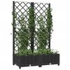 Vidaxl Garden Planter With Trellis, Black, 80X40X121.5 Cm, Pp