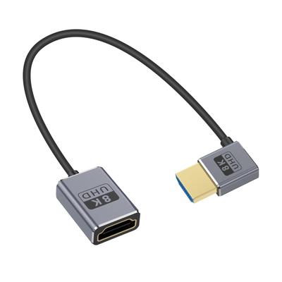 Duttek Right Angle HDMI Extension 1 Foot HDMI Left Angle Male To Female Cable for Dynamic and Ultra-Slim/Coaxial Cable, (48Gbps, 8K@60Hz, 4K@240Hz)