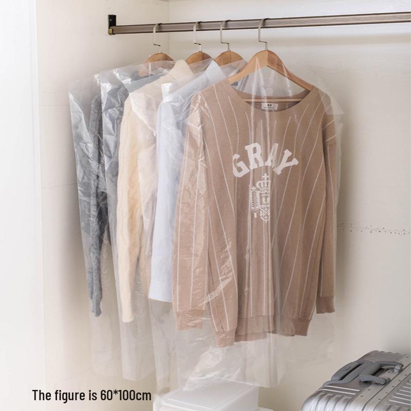Transparent Hanging Clothes Dust Cover - Large Disposable Garment Bag for Home Storage