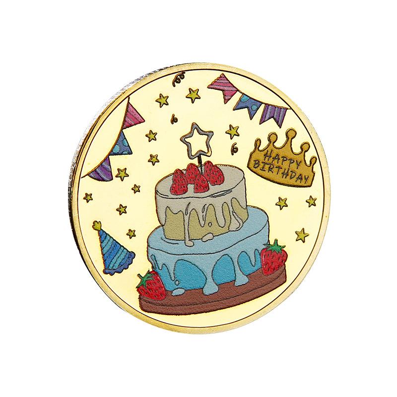 Happy Birthday Commemorative Coin Souvenir золотистый