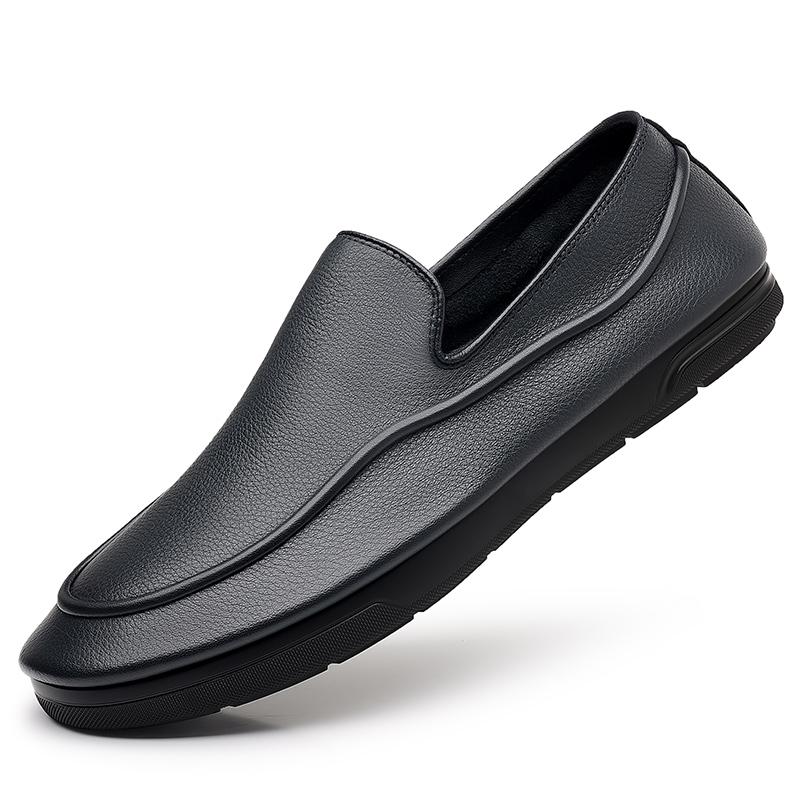 Mocasines de Hombre de Moda de Alta Calidad Hechos a Mano con Suela para Caminar Diario, Ir al Trabajo, Zapatos de Negocio para Hombre Versátiles, Simples, Planos de Cuero