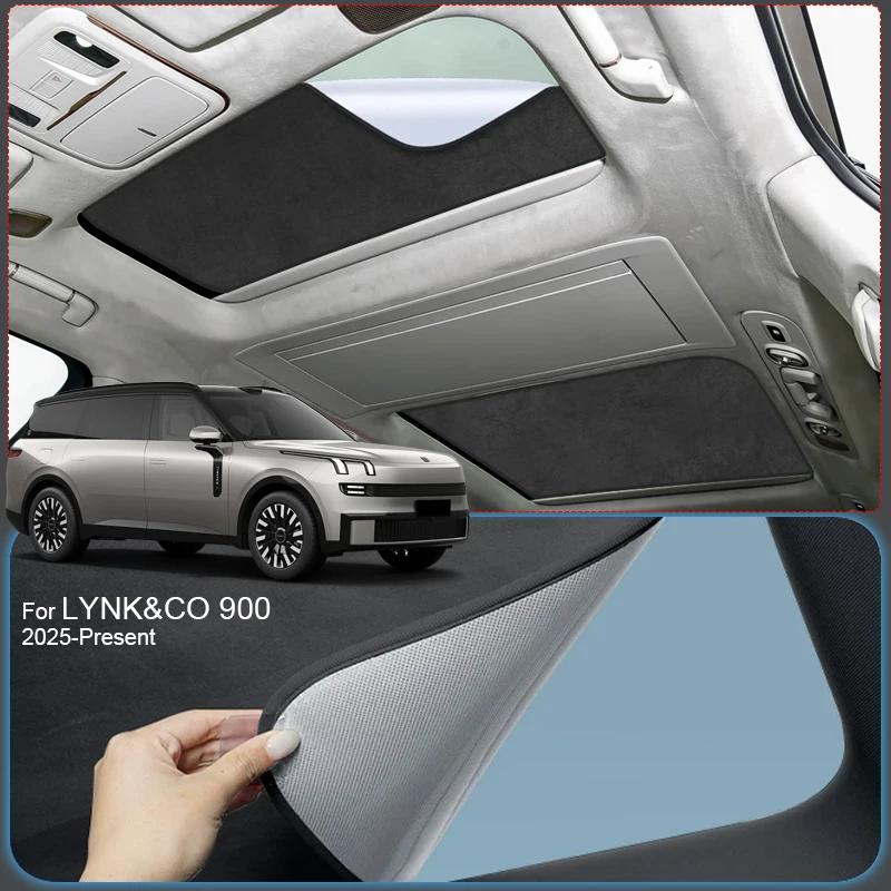 Car Suede Fabric Anti-uv For LYNK&CO 900 2025-Present Electrostatic Adsorption Sunroof Sunshade Auto Heat Insulation Skylight