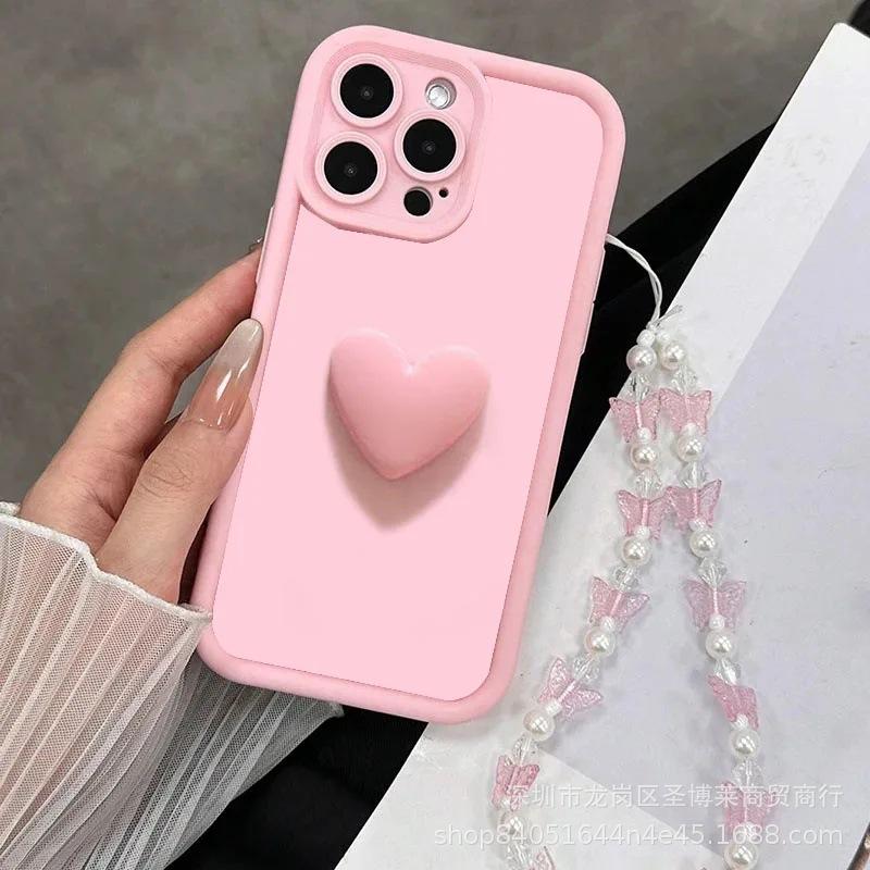 Three-dimensional Love Lanyard Is Suitable for Apple 16promax Mobile Phone Case 15plus14 Tianyan Ladder 13 Explosion 12