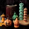 Halloween Grimace Pumpkin Silicone Candle Mold DIY  Horror Theme Decor Handmade  Making Tool Chocolate Mould Prank Party Gifts