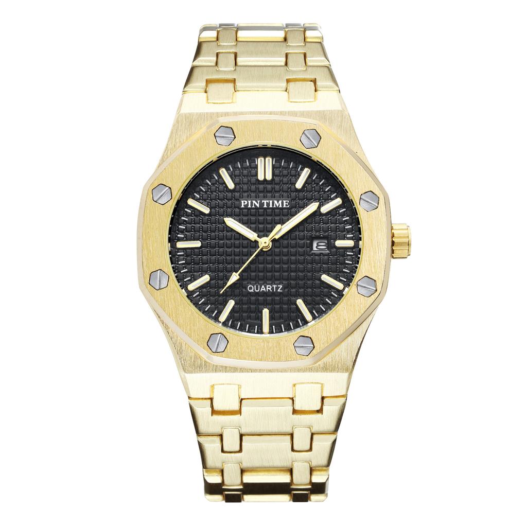 Uhr Automatik Quarzuhr Edelstahlarmband Leuchtzeiger Wasserdicht Mode Sport Herrenuhr