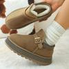 Women Boots 2025 New Sexy Thick Bottom Ankle Boots Metal Rivet Decoration Furry Snow Boots Women Warm Short Plush Slip On Shoes