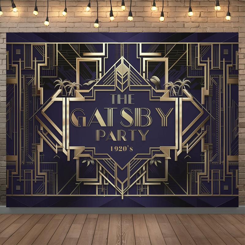 One large Gatsby-themed polyester backdrop multi-functional room decoration with seasonal backgrounds 100x150cm