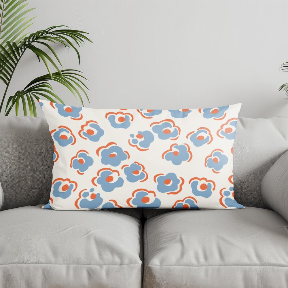 Home Decor Colorful Floral Pattern Pillowcase Suitable For Sofa Bedroom Car Pillow Cover Cushion Rectangular Back Cushion