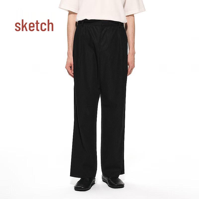 

CROQUIS Men s 2025 Spring Loose Cotton Straight-Leg Casual Pants M