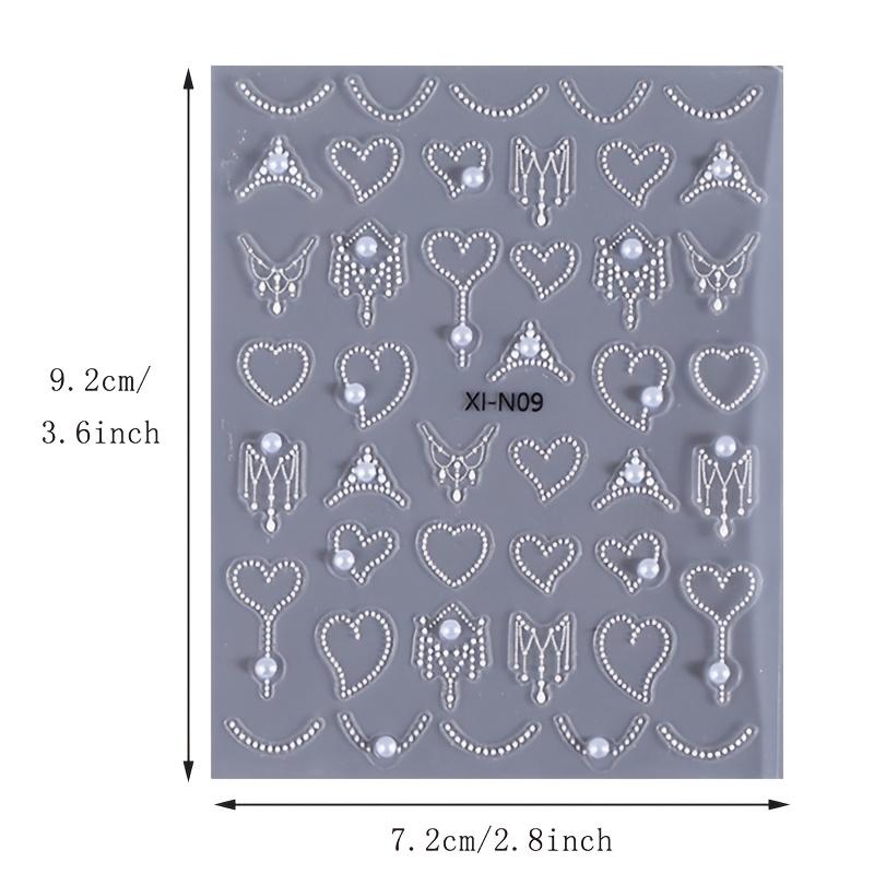 Nagelaufkleber 5D Simulation Perle Dekor Maniküre Decals DIY Selbstklebende Schieber Nageldekoration