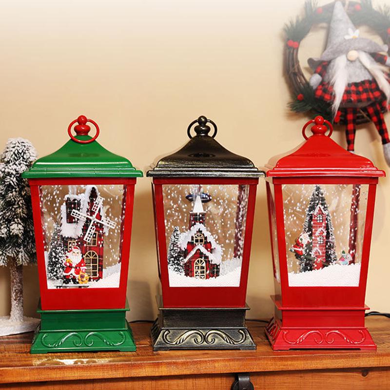 

**Musical Snowing Street Lamp Ornament for Christmas Décor** Hanging Light Red Green Windmill Music Snow Light
