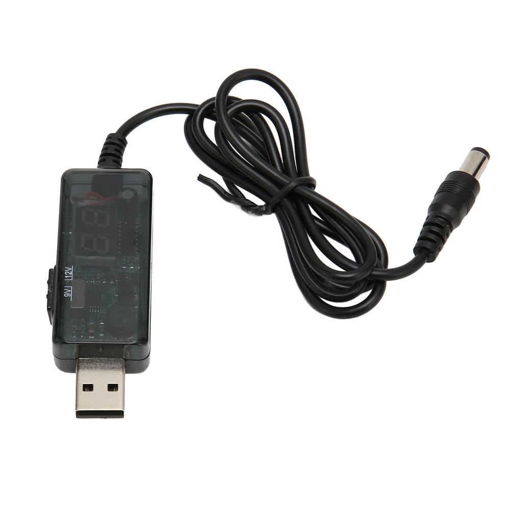 USB Boosting Cable 5V To 9V 12V Adjustable Portable DC USB Step Up Cord with 3.5 X 1.35mm Connector Tip for Fan Table