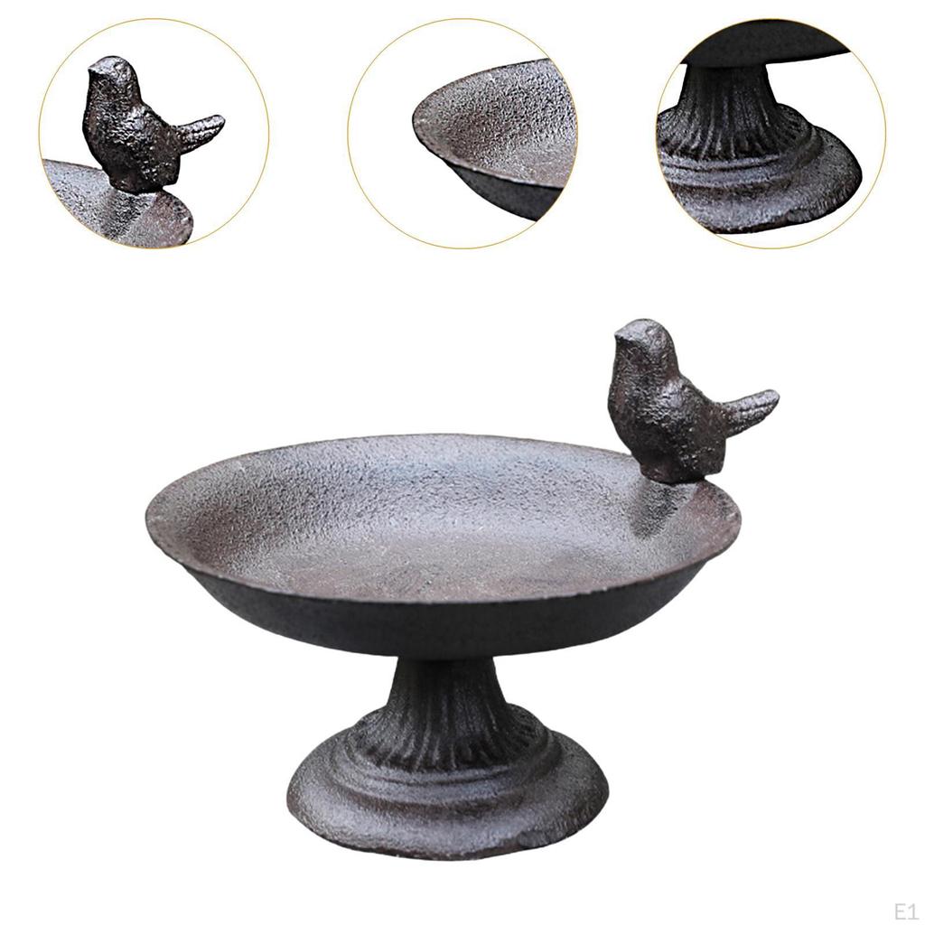 Vogelbad Feeder Wasser Schüssel Gusseisen Bäder Fütterung für Hinterhof Außerhalb
