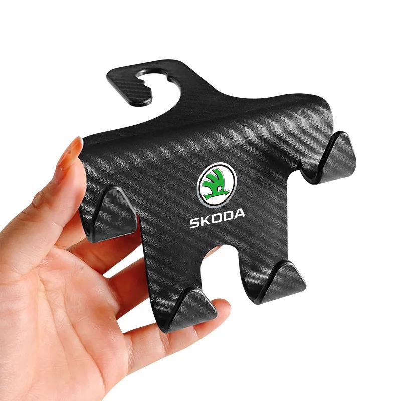 UGKV2 Car Seat Headrest Hook Auto Back Seat Organizer Accessorie For Skoda Octavia 2 3 A4 A5 mk1 Fabia Superb Rapid Kodiaq Karoq