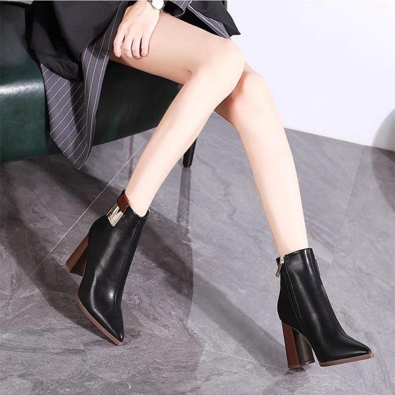 2025 Spring Autumn High Heels Women Ankle Boots Woman Short Boots High Heel Shoes Small Plus Size 30 - 40