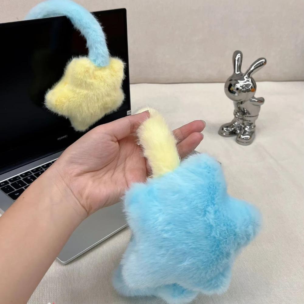 

Warmth Contrasting Ear Warmers Star-Patterned Winter Women s Earmuffs Plush Earmuffs Cold Weather синій