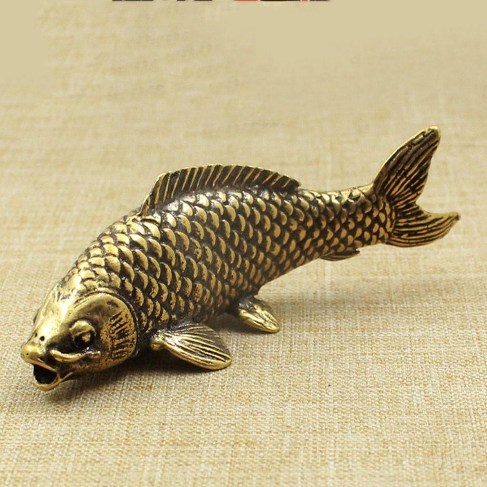 

Латунь Фэн-Шуй Рыбные Украшения Фэн-Шуй Латунная Статуя Рыбы Чай Домашний Офис
