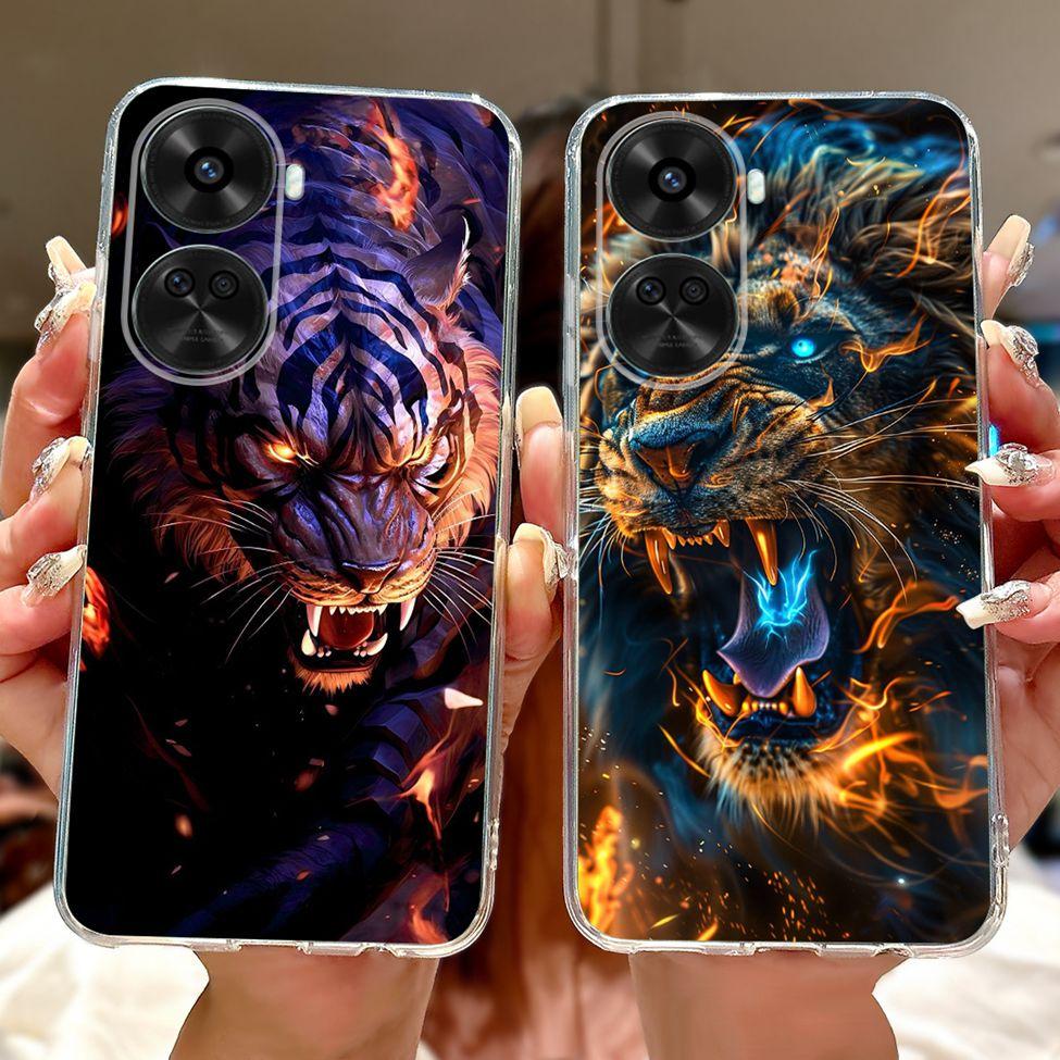 For Huawei Nova 11 SE BON-AL00 Case For Huawei Nova 12 SE Cover BNE-LX1 Luxury Butterfly Love Fashion Flowers Cool Lion Painted