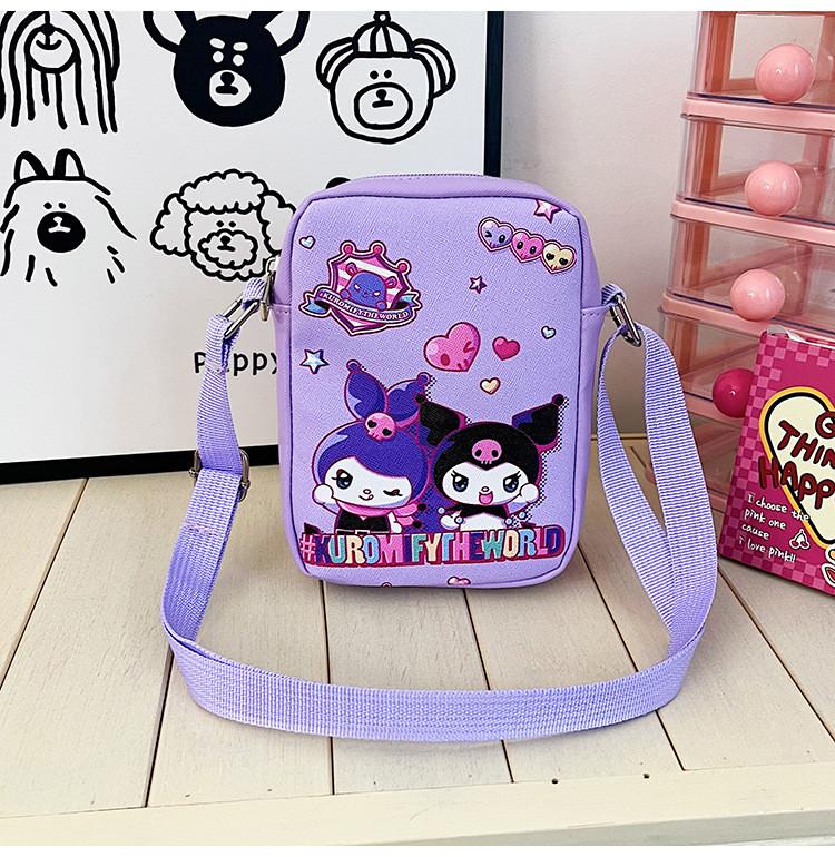 Kids Cartoon Stitch And Kuromi Pu Shoulder Bag For Girls And Boys With Cute Design For Daily Use