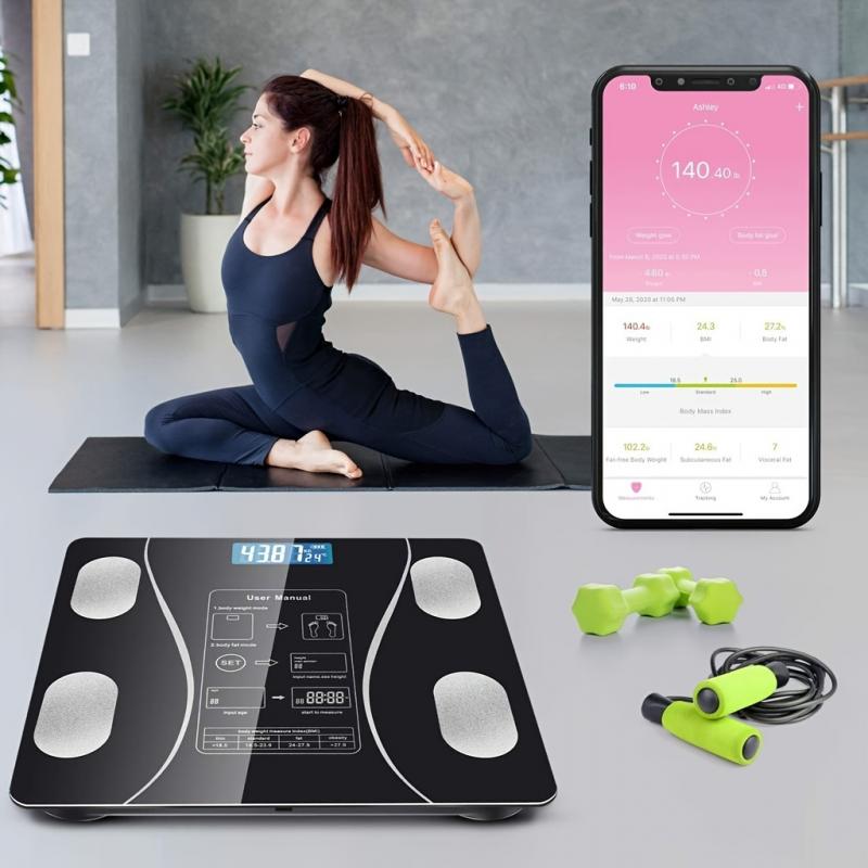 Smart Scale for Body Weight Digital Bathroom Scale Bluetooth Body Fat Scale Body Analyzer with Smart APP Sync Weigh Height Fat