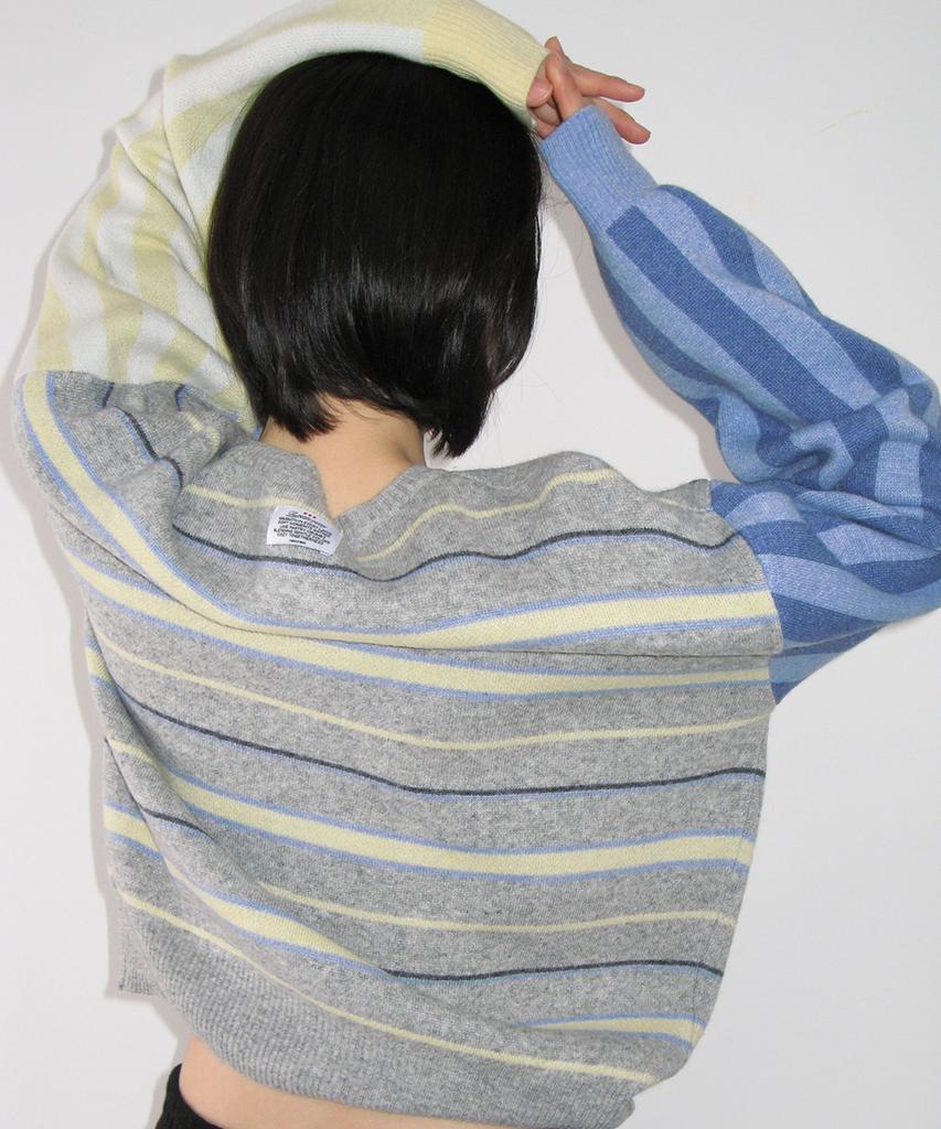 RONRON Multi Stripe Oversized Knit Gray