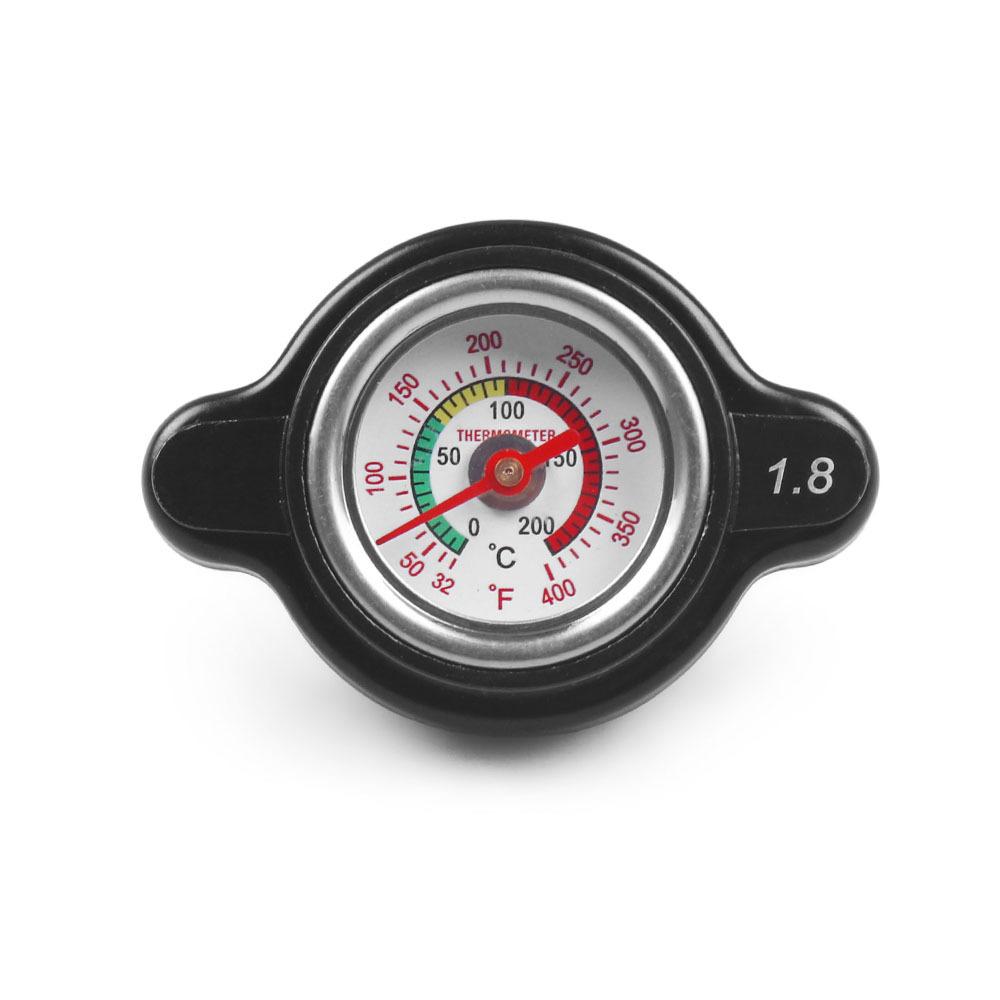 1.8 Bar High Pressure Radiator Cap 25.6psi with Temperature Gauge for Honda Ranger Husqvarna Motorcycle Dirt Bike ATV Models