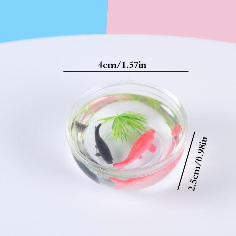 1:6 1:12 Puppenhaus Miniatur Fischglas Schale Simulation Aquarium Kleiner Goldfisch Puppenhaus Heimdeko Zubehör Spielzeug
