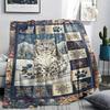 Snow Leopard Animal Print Flannel Blanket, High Quality Comfortable for All Seasons, Home Decor, Warmth and Comfort, Perfect for Christmas Gifts124