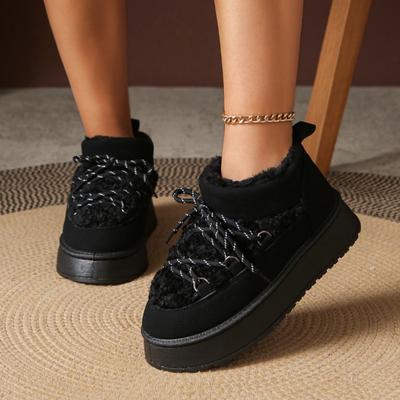 Fashion Women Flats Shoes Suede New Fur Fashion Ankle Boots Casual 2025 Trend Winter Sneakers Woman Snow Boots Walking Zapatos Mujer