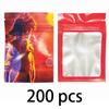 200 pcs Foil Plastic Bags Baggie Pouch Waterproof Jewelry Coffee Bean Candy 7x10M Portable Ziplock Storage Bag Various Patterns