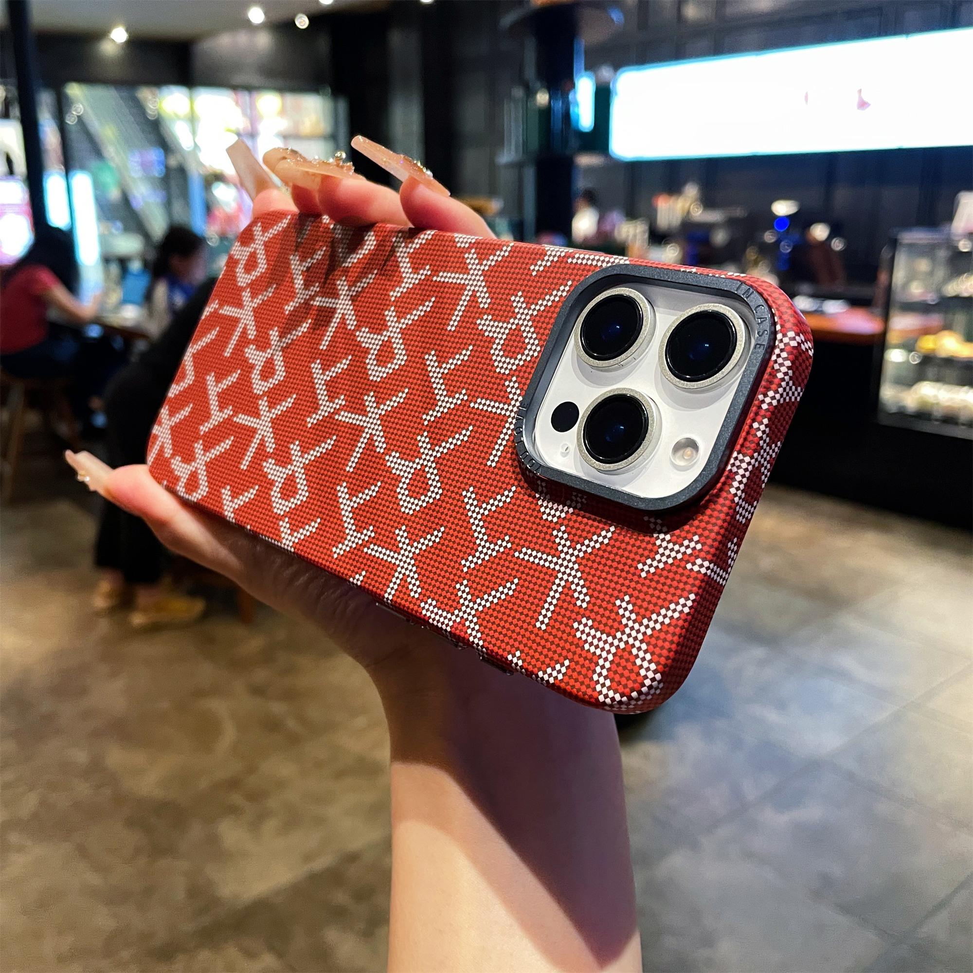 

For iPhone 16 Pro Max Case Creative Pattern Hard PC Phone Back Cover Red